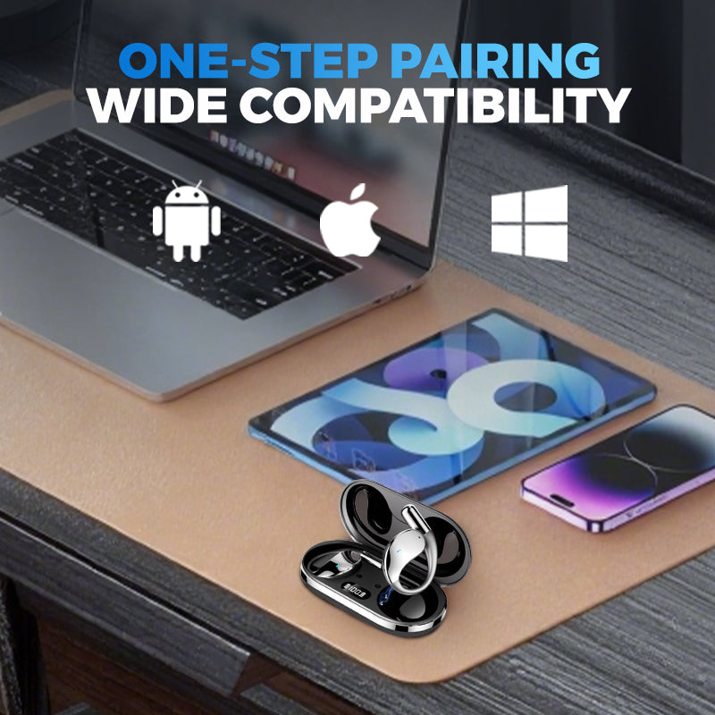 Wireless Open-Ear Earbuds with LED Display