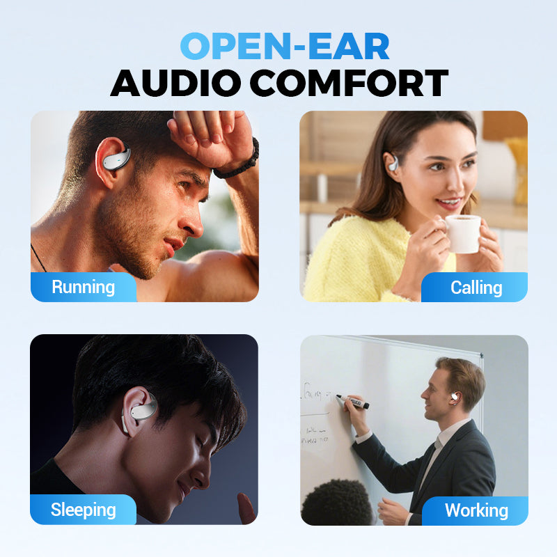 Wireless Open-Ear Earbuds with LED Display