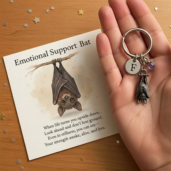 🎅Christmas Gift Idea 🎁🦇Emotional Support Bat Inspirational Keychain