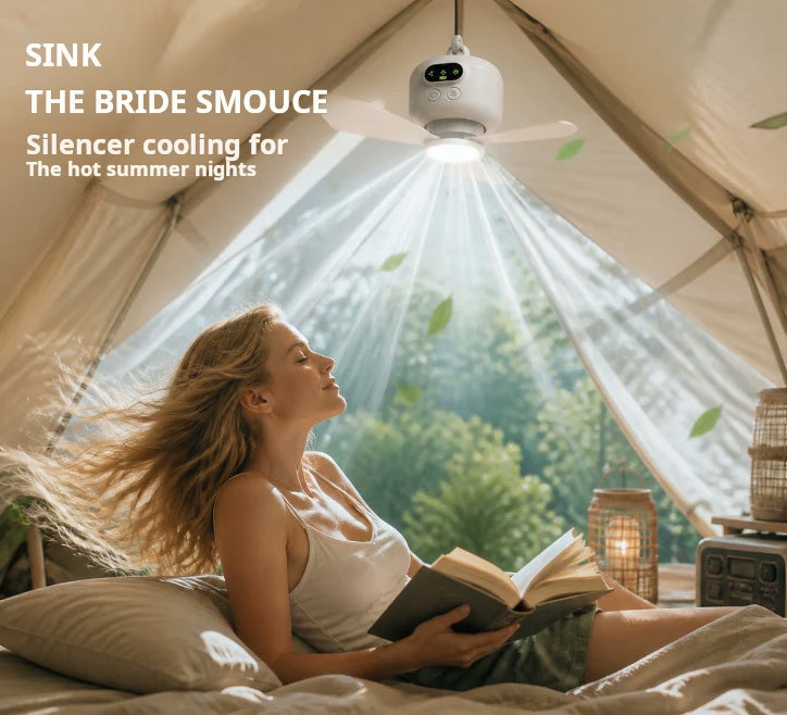 ⏳🔥LIMITED-TIME 52% OFF! 🌬️ Rechargeable Ceiling Fan with LED Light – Cool & Bright Anywhere ✨