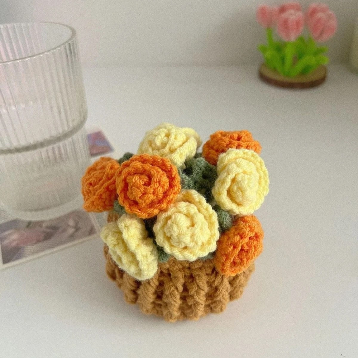 Handmade Floral Yarn Coasters