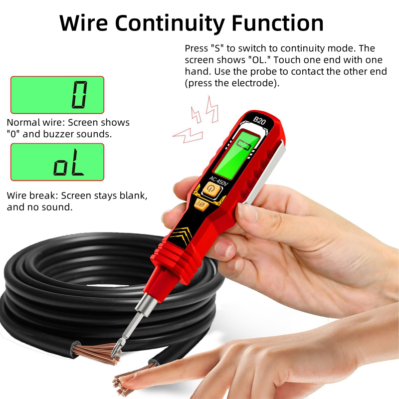 ✍️⚡Intelligent Non-Contact Voltage Tester - Safe & Efficient Electrician's Best Tool💡