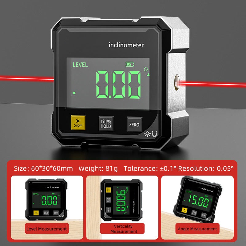 🔥Hot Sale 50% OFF🔥Buy 2 Save £10💥4-Side Magnetic Digital Angle Gauge with Laser