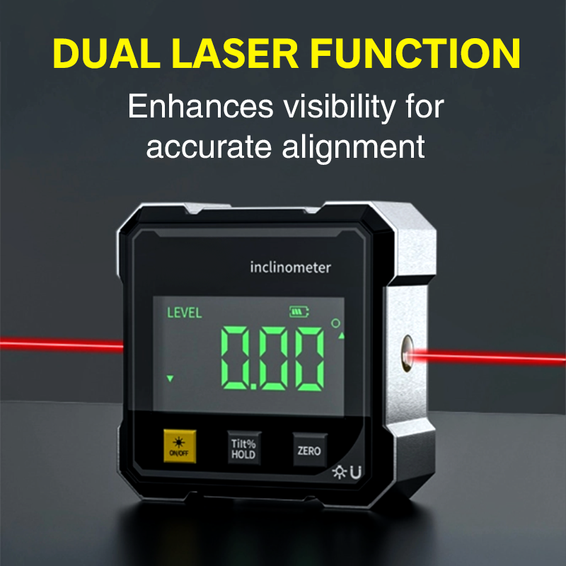 🔥Hot Sale 50% OFF🔥Buy 2 Save £10💥4-Side Magnetic Digital Angle Gauge with Laser