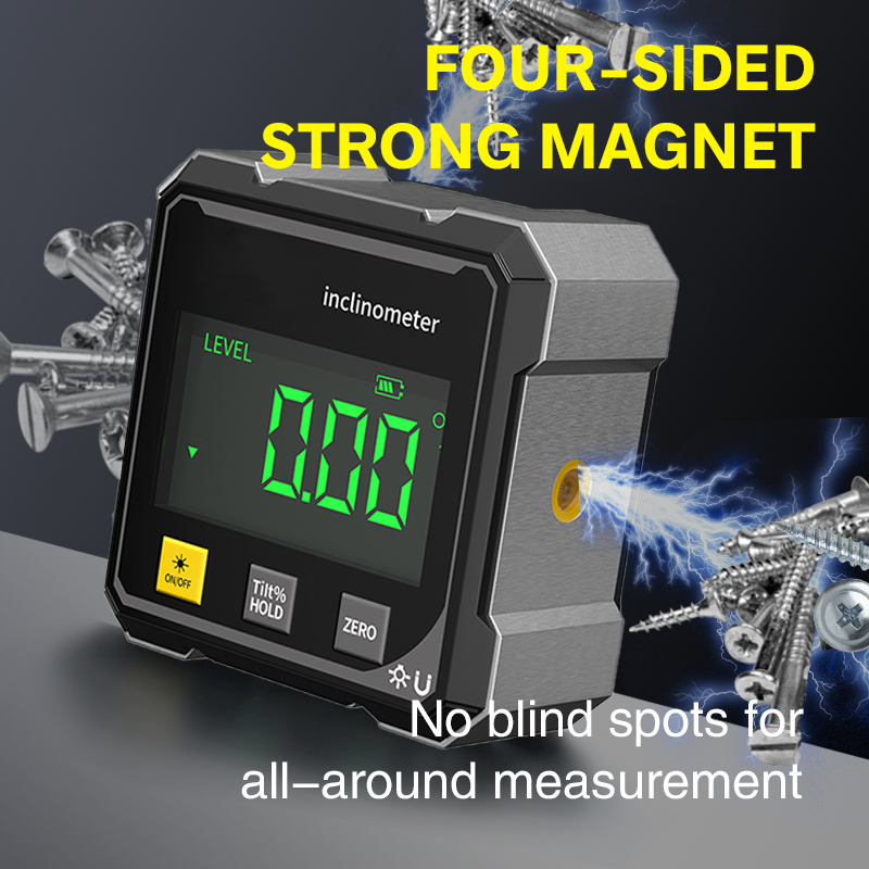 🔥Hot Sale 50% OFF🔥Buy 2 Save £10💥4-Side Magnetic Digital Angle Gauge with Laser