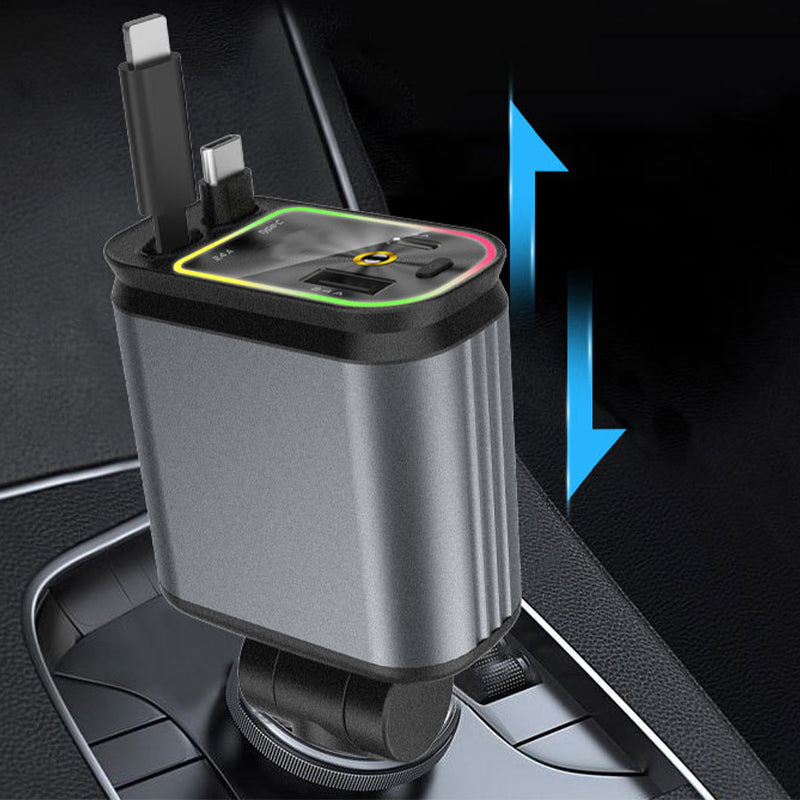 Retractabel Car Charger with Starry Projector