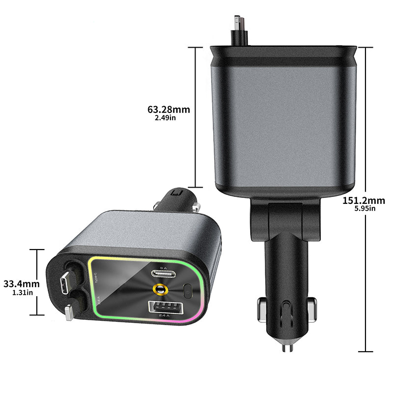 Retractabel Car Charger with Starry Projector
