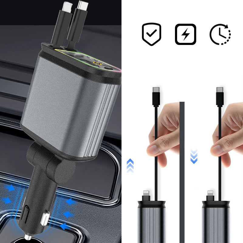Retractabel Car Charger with Starry Projector