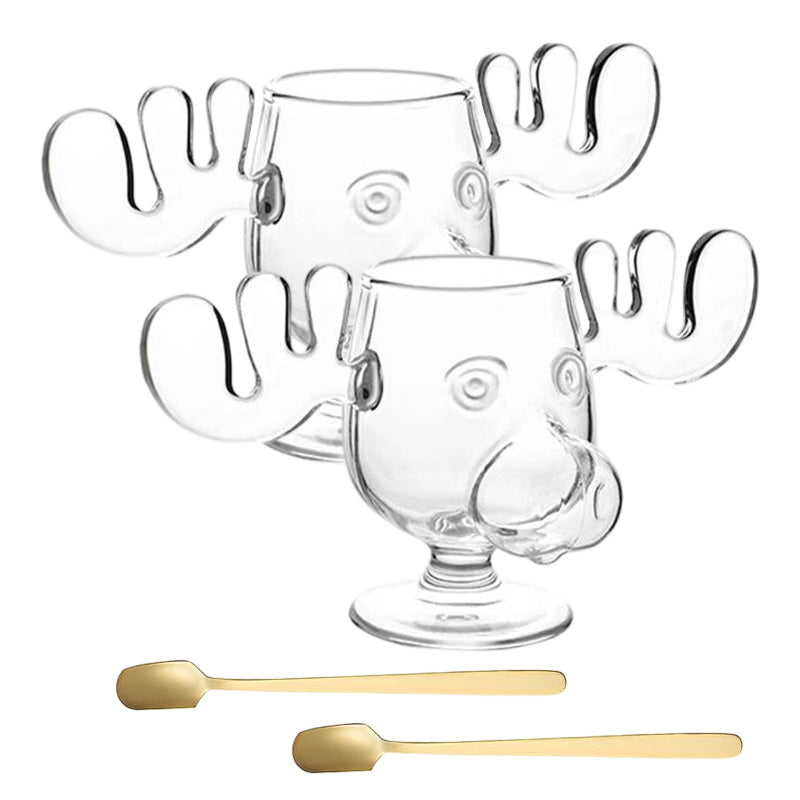 Unique Elk Glass Cup for Joyful Christmas