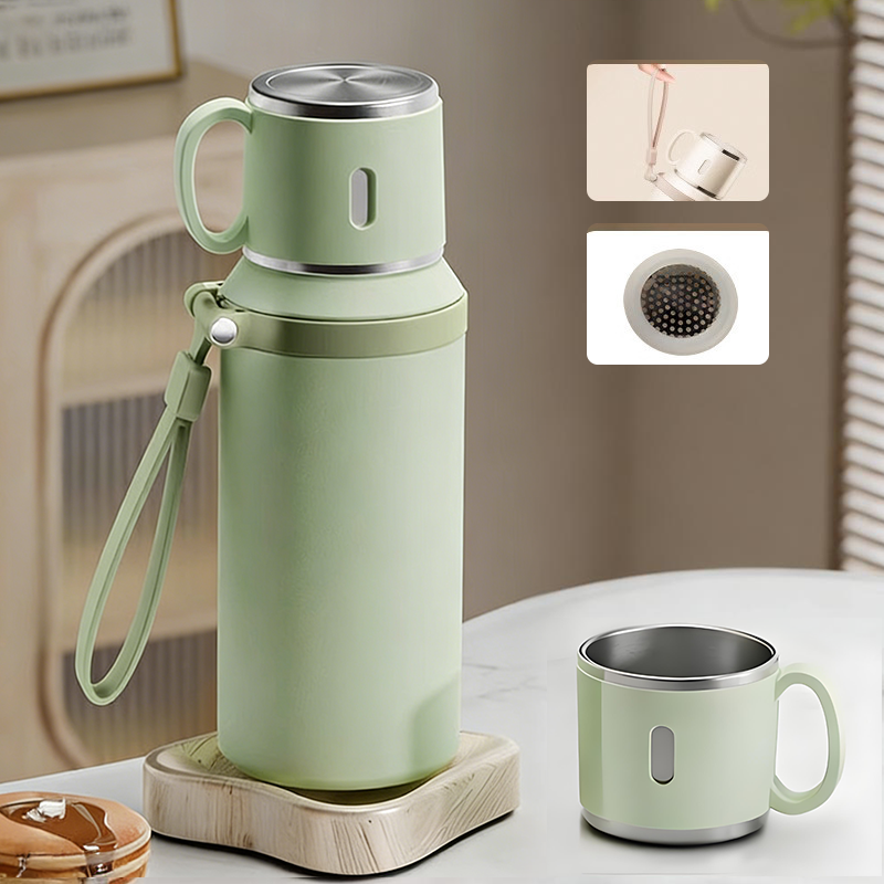 🏆Flash Sale 57% OFF⚡5K+ SOLD! 💥Stainless Steel Vacuum Insulated Bottle with Lidded Cup