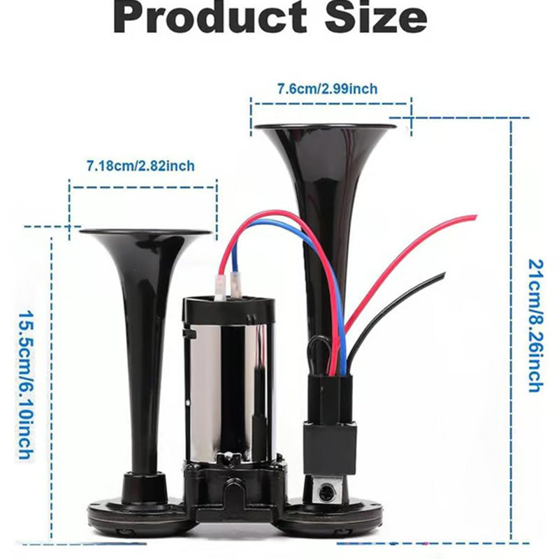 🚨 Train Air Horn 120dB – Fits Trucks, Cars & Boats | 12V/24V, Waterproof & Tool-Free Install 🚛🔊