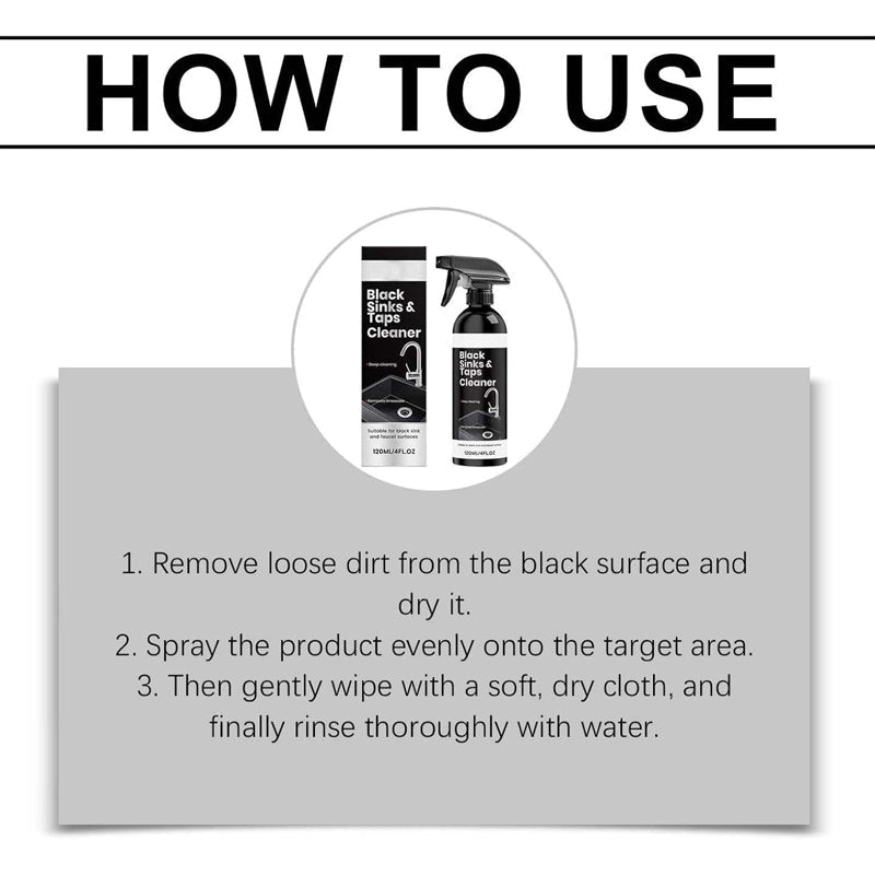 🚿50% OFF NOW! Limescale Cleaner Spray for Black Sinks & Taps, Stubborn Water‑Stain Remover Spray, No‑Scrub Bathroom Fixture Cleaner for Faucets, Sinks & Shower Surfaces