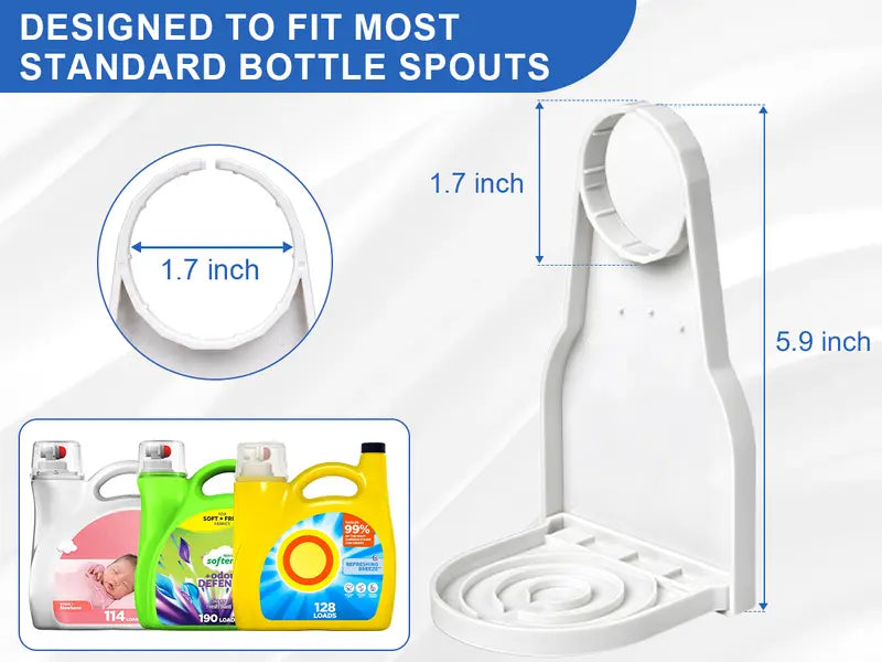 Laundry Detergent Dispenser Cup Holder with Upgraded Nozzle, Drip Tray & Easy Switch, No Mess Liquid Organizer for Laundry Room