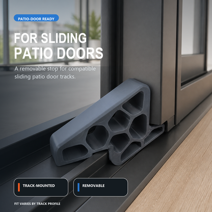 💥LAST DAY BUY 1 GET 1 FREE🥳Secure Track Door Stop – Absorbs impact, reduces slamming & protects rails. Compact locking design – fits sliding windows & balcony doors! 🛡️🔇