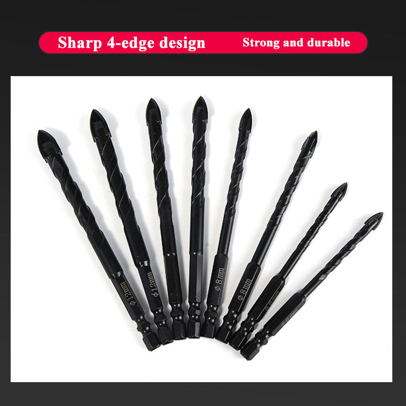 🔥Hot Sale！🔥4-edge Cross Drill Bit Set 7pcs
