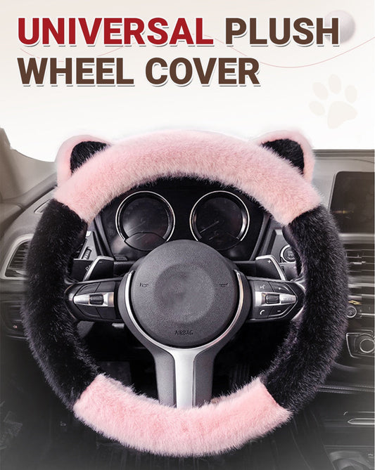 🎁Christmas sale - 50% off🎅Universal Non-slip Soft Cute Cat Ears Plush Steering Wheel Cover