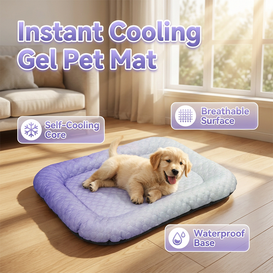 💖❄️Pet Cooling Mat for Dogs & Cats 🐾 Naturally Cool Ice-Silk Pad • Breathable, Washable & Soft 🐶🐱