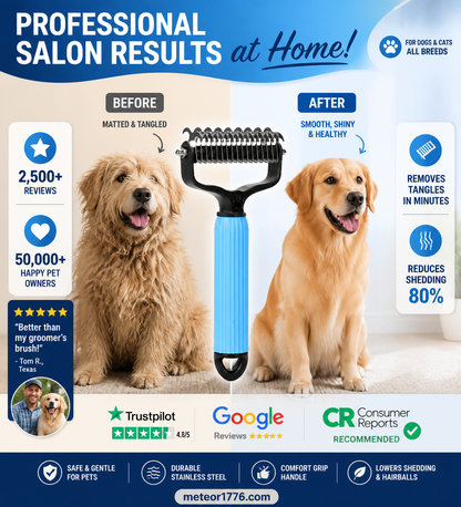 Double sided pet grooming brush