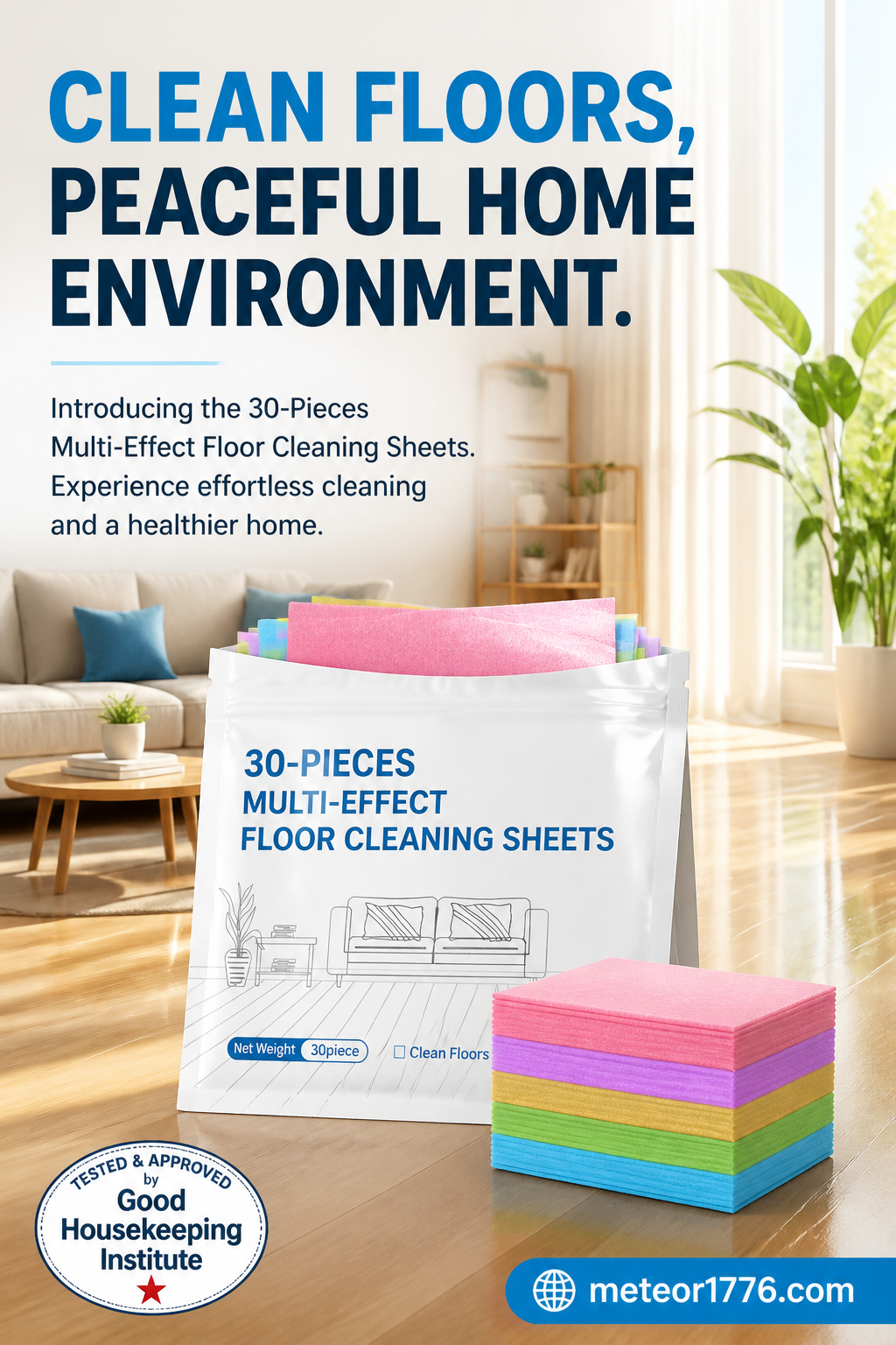 30-Pieces Multi-Effect Floor Cleaning Sheets