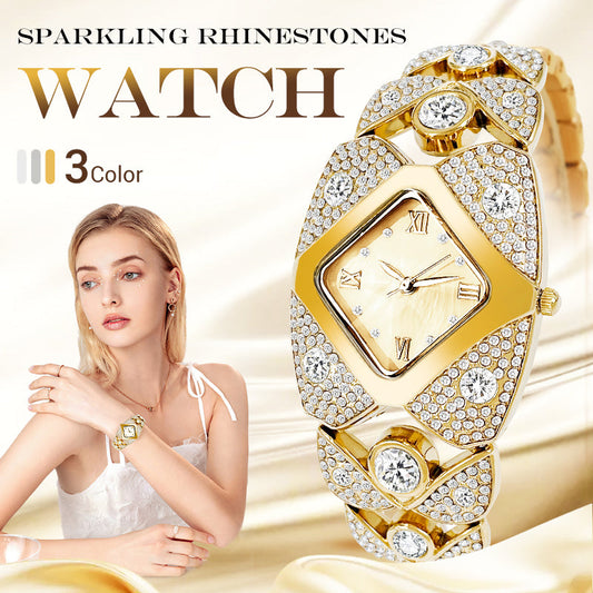 💜Retro Quartz Watch with Sparkling Rhinestones⌚