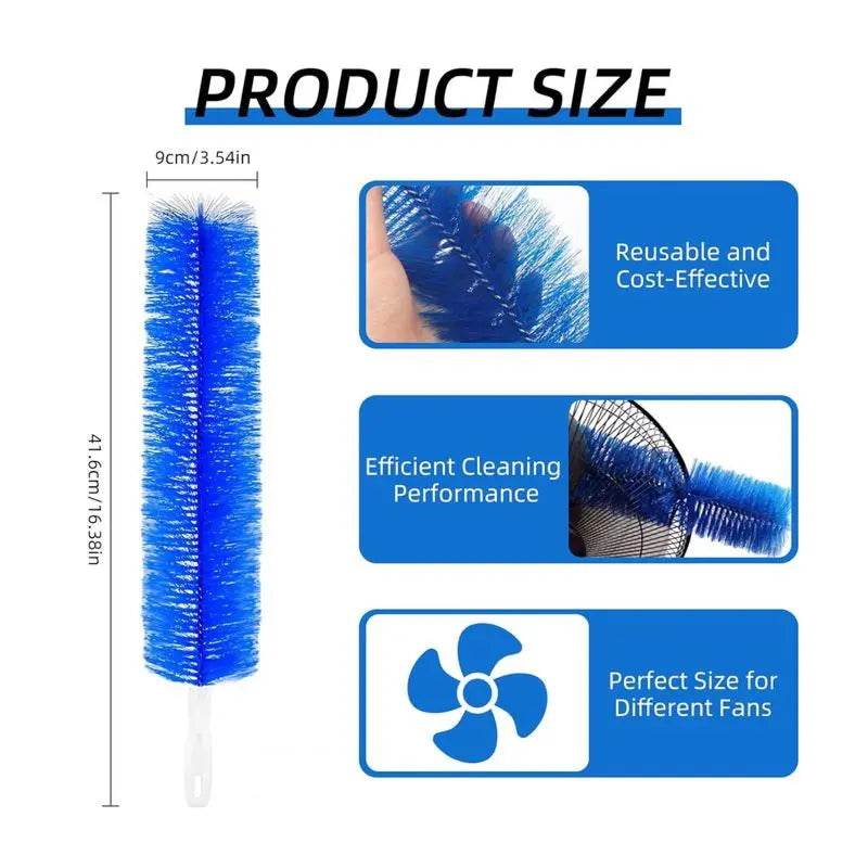 Dust brush, cleaning brush – bendable microfiber brush head, reusable dust collector, washable, suitable for ceiling fan blades.