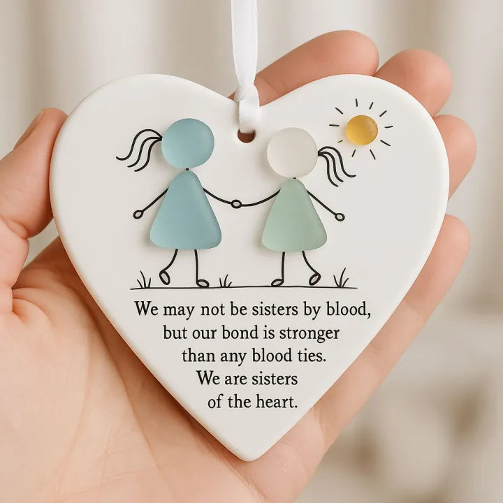 ⏳LAST DAY SALE 70% OFF!⏰Heart-Shaped Sea Glass Angel Friendship Ornament✨ Shaped by Nature & Crafted by Hand
