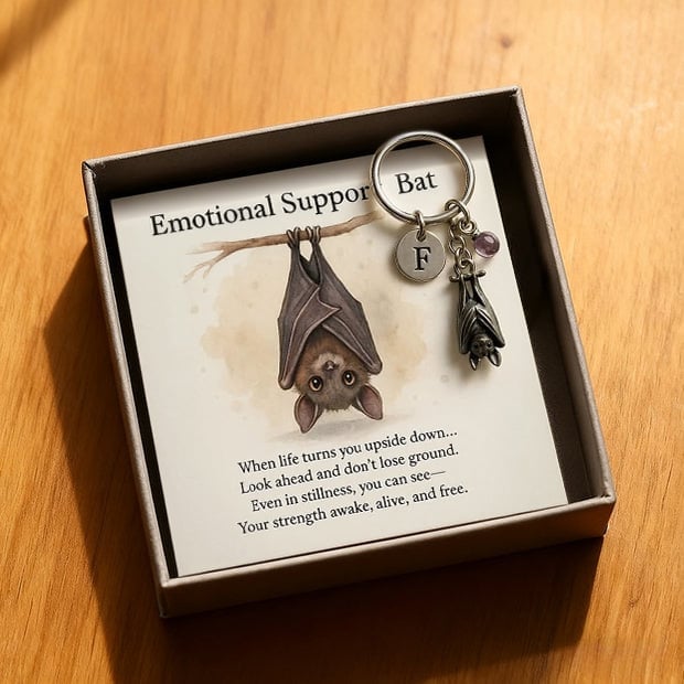 🎅Christmas Gift Idea 🎁🦇Emotional Support Bat Inspirational Keychain