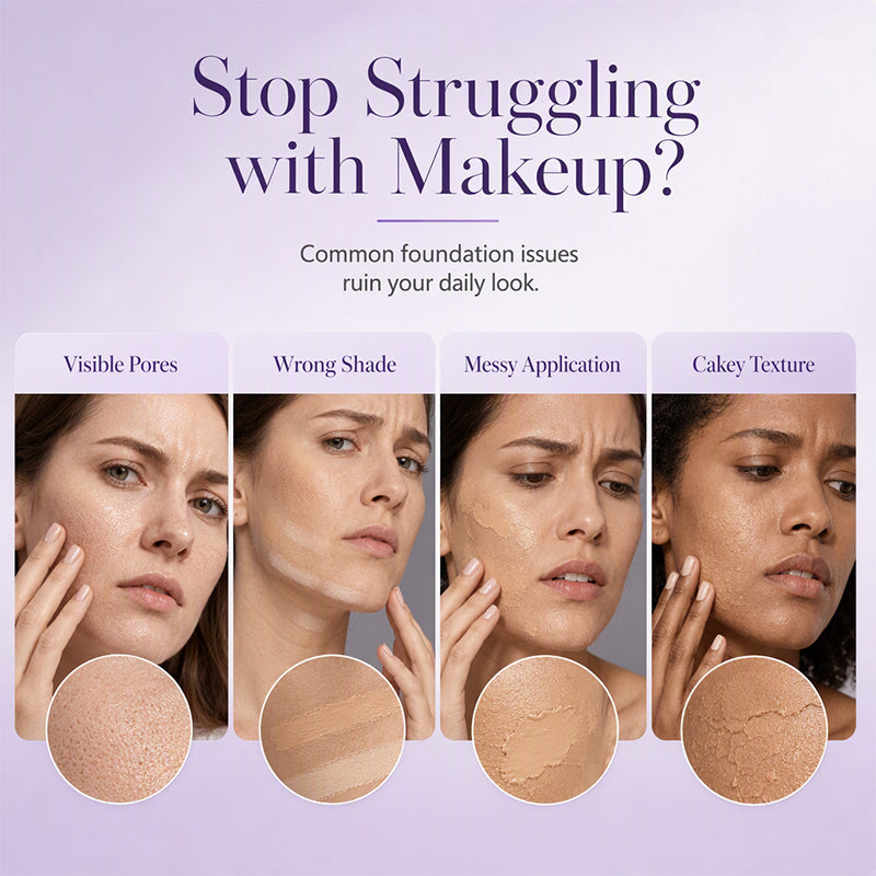 ✨50% OFF 🎨 2-in-1 Color Changing Foundation Stick – Auto Matches Your Skin Tone, Built-In Brush 💄