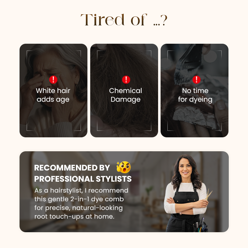 🔥Flash Sale💖2-in-1 Convenient Hair Dye Comb For Gray Hair