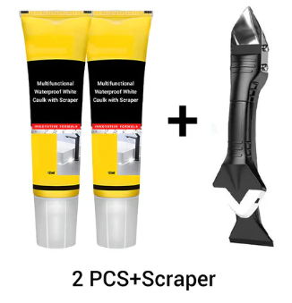 ✨Multifunctional Waterproof White Caulk with Scraper📢📢Flash Sale: Ending in 3 Hours!⏰⏰