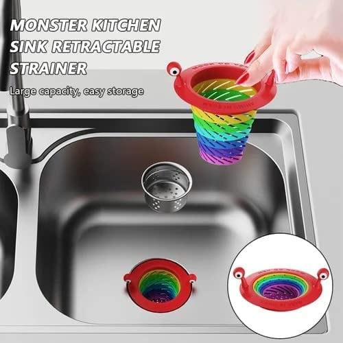 📢📢Buy 1 Get 1 Free !! ⏰50K+ SOLD! Sink Strainer – From £4.99! Monster design, foldable rainbow & large capacity. No more clogs – grab yours! ✅