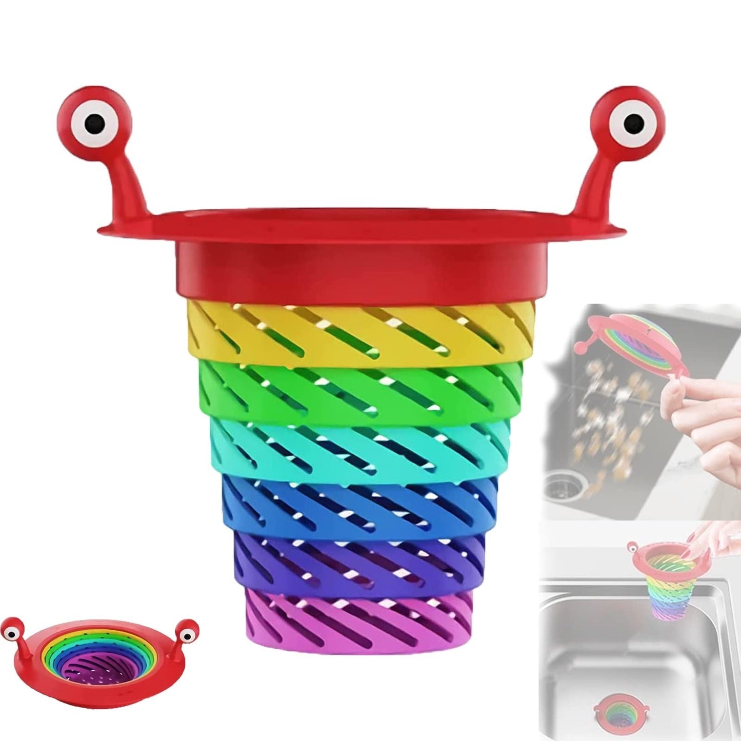 📢📢Buy 1 Get 1 Free !! ⏰50K+ SOLD! Sink Strainer – From £4.99! Monster design, foldable rainbow & large capacity. No more clogs – grab yours! ✅