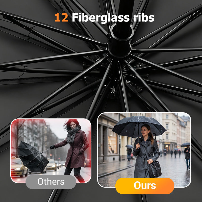 ☔✨50% OFF! 🌧️💨 12-Rib Windproof Umbrella – Large Coverage, Compact Fold & Durable Frame for Heavy Rain & Wind. Over 13,847 Dry Days Guaranteed!✨