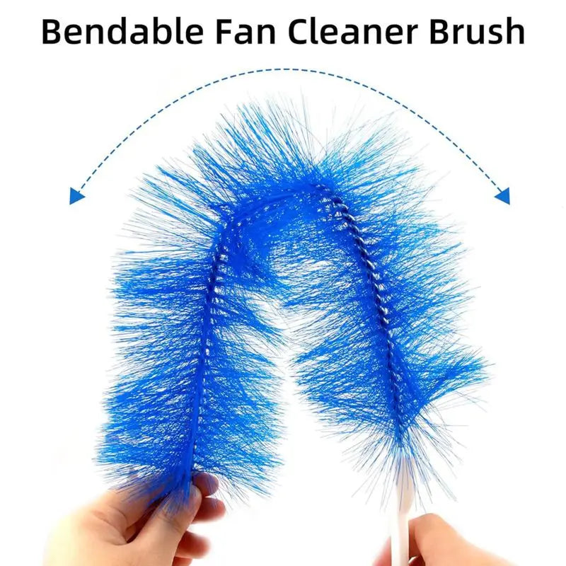 Dust brush, cleaning brush – bendable microfiber brush head, reusable dust collector, washable, suitable for ceiling fan blades.