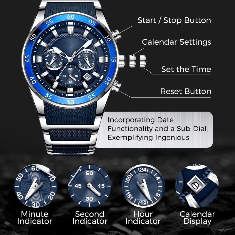 ⌚ 50% OFF NOW! ✨ Men's Waterproof Multifunctional Quartz Watch – Chronograph Design, Luminous Hands & Stainless Steel 🌊