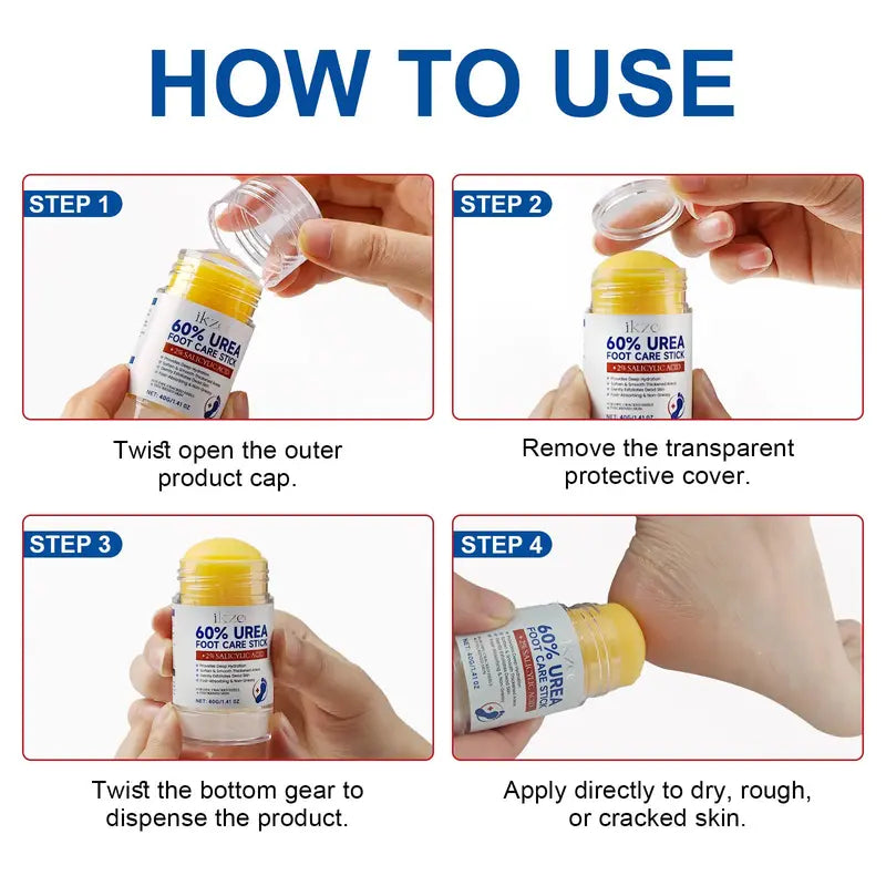 40g Urea Foot Care Stick, Moisturizing Hydrating Foot Care Cream, Intensive Repair Foot Skin Care Product for Dry Cracked Heels, Foot Dead Skin Remover