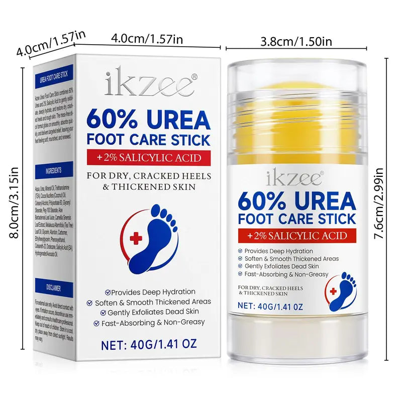 40g Urea Foot Care Stick, Moisturizing Hydrating Foot Care Cream, Intensive Repair Foot Skin Care Product for Dry Cracked Heels, Foot Dead Skin Remover