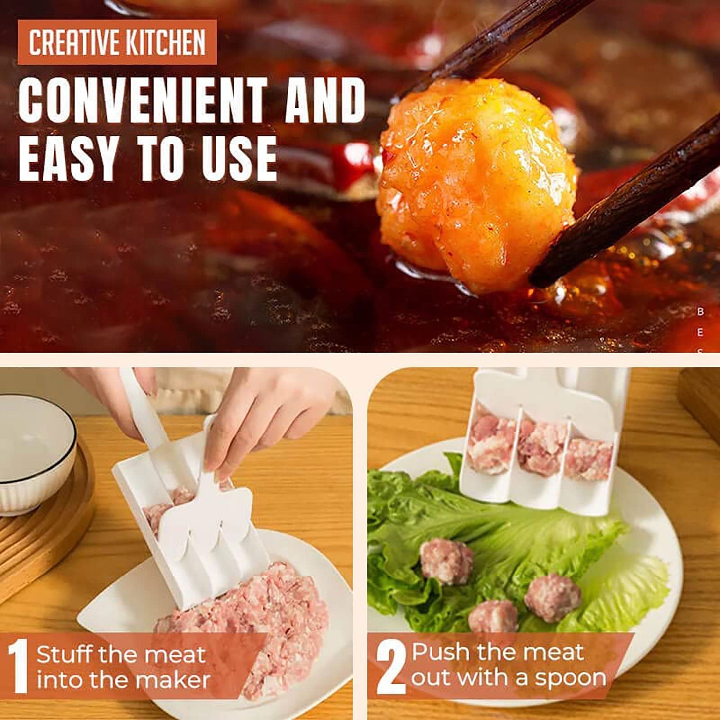 ⏳🔥LIMITED-TIME 50% OFF! ⏰🍡Creative Kitchen Triple Meatball Maker