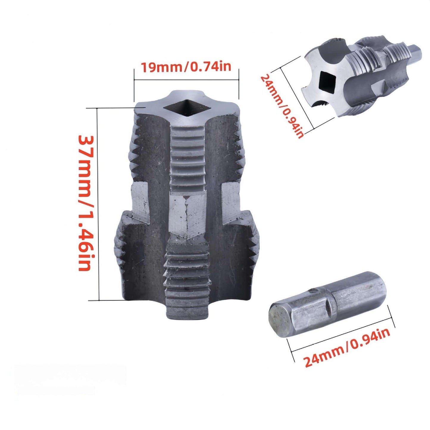 🎉New Year Sale - 49% OFF🌲Electric Drill Compatible PVC Pipe Threader Kit with Various Die Sizes