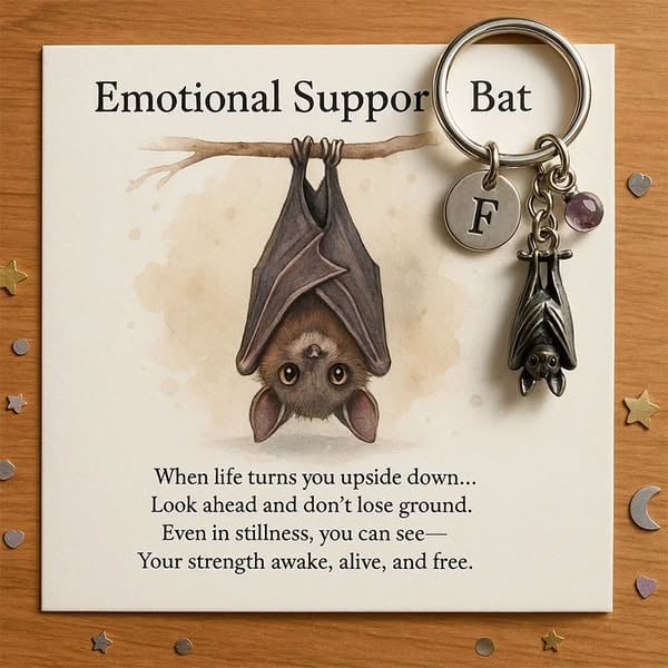 🎅Christmas Gift Idea 🎁🦇Emotional Support Bat Inspirational Keychain