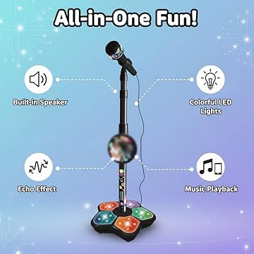 🎄2025 Christmas Sale🎅Microphone Toy, Karaoke Machine Toy with Light
