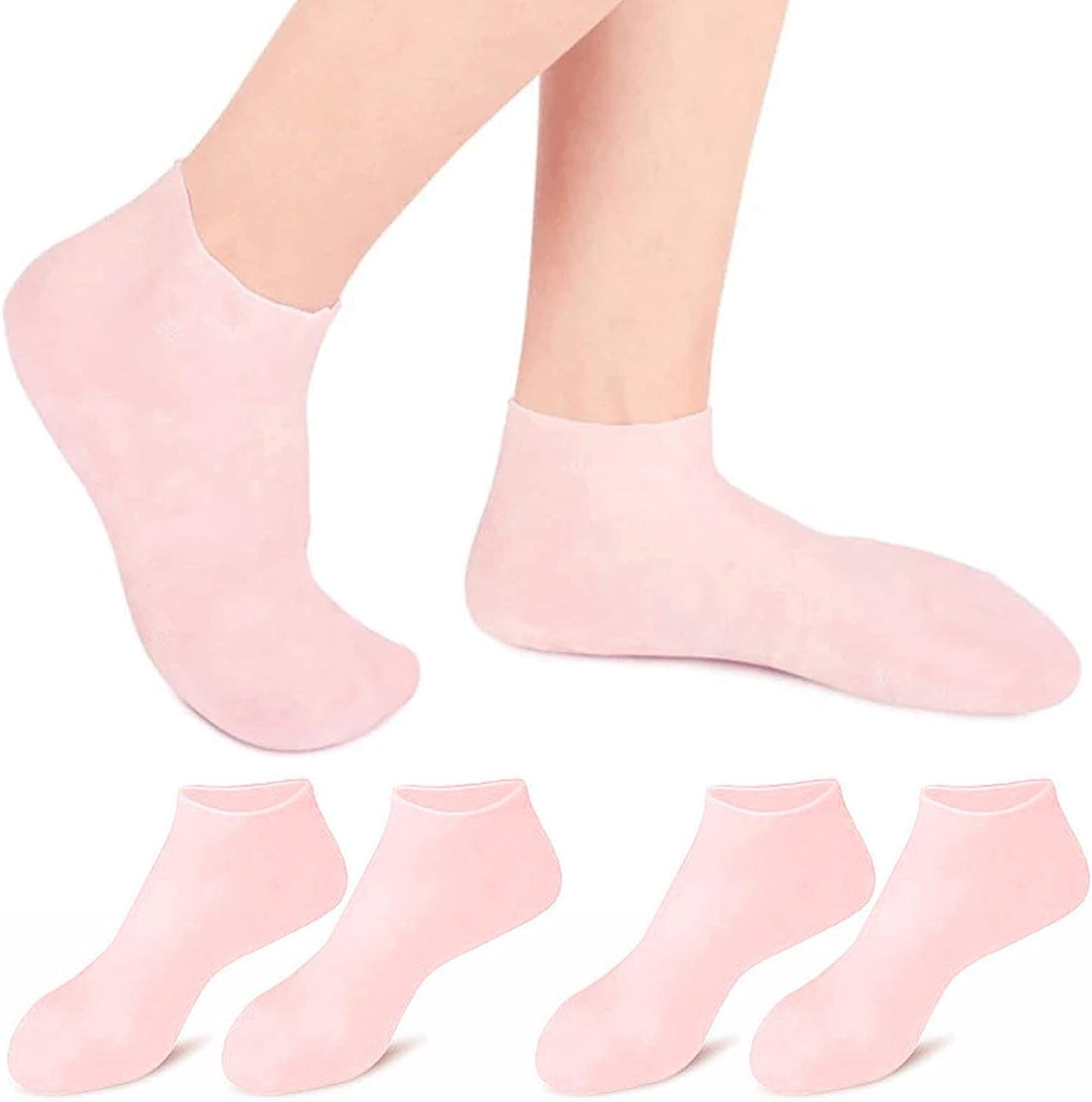 🔥Get 2 items when you buy 1！✨️Enjoy a foot spa anytime anywhere！👣Moisturizing Foot Mask Exfoliating Silicone Socks Beach Protective Socks(3pcs)