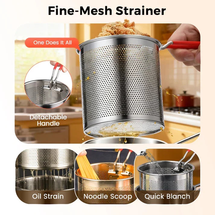 🔥 HOT SALE 50% OFF! 🍳 304 Stainless Steel Multifunctional Fryer – Deep Fry, Pan Fry, Boil & Stew in One Pot ✨