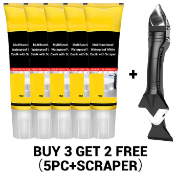 ✨Multifunctional Waterproof White Caulk with Scraper📢📢Flash Sale: Ending in 3 Hours!⏰⏰