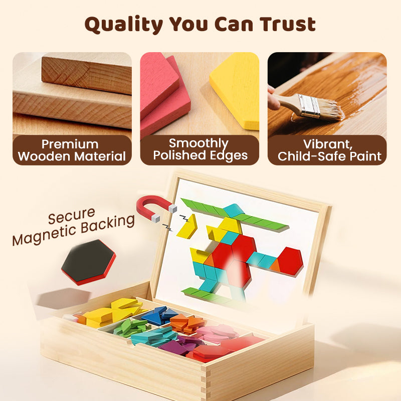 🎁🎄Christmas Sale 50% OFF!🔥Wooden Magnetic Pattern Block Puzzle Set