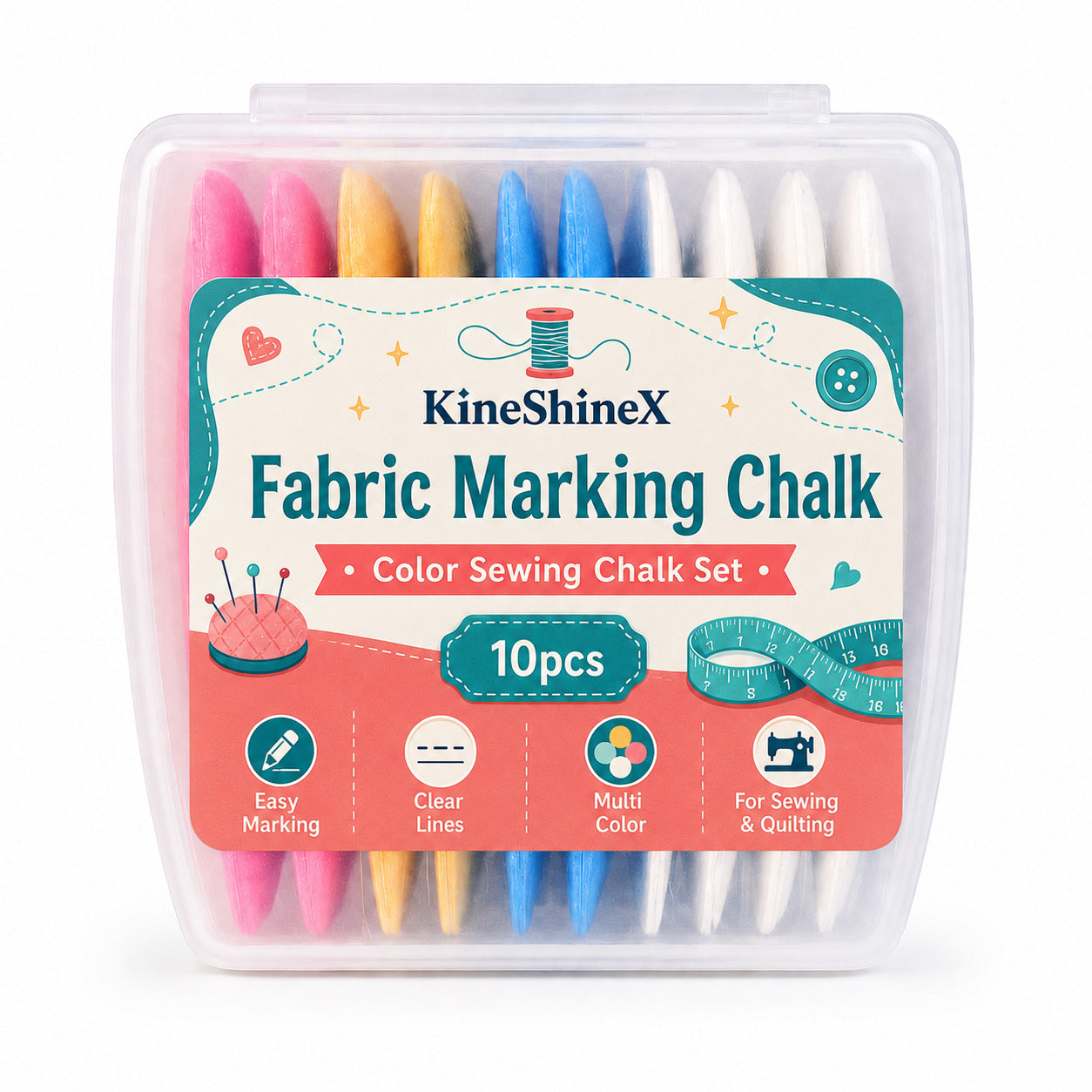 Clear Line Fabric Chalk✂️ Clear marking for sewing & tailoring, easy wipe off without damaging fabrics.