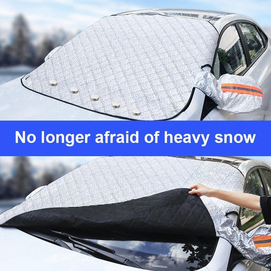 4-Layer Magnetic Windshield Car Cover - Thermal Insulation & Frost Protection with Easy Installation ❄️🔗