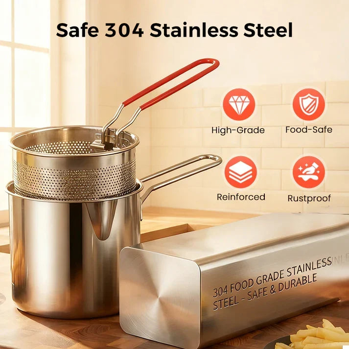 🔥 HOT SALE 50% OFF! 🍳 304 Stainless Steel Multifunctional Fryer – Deep Fry, Pan Fry, Boil & Stew in One Pot ✨
