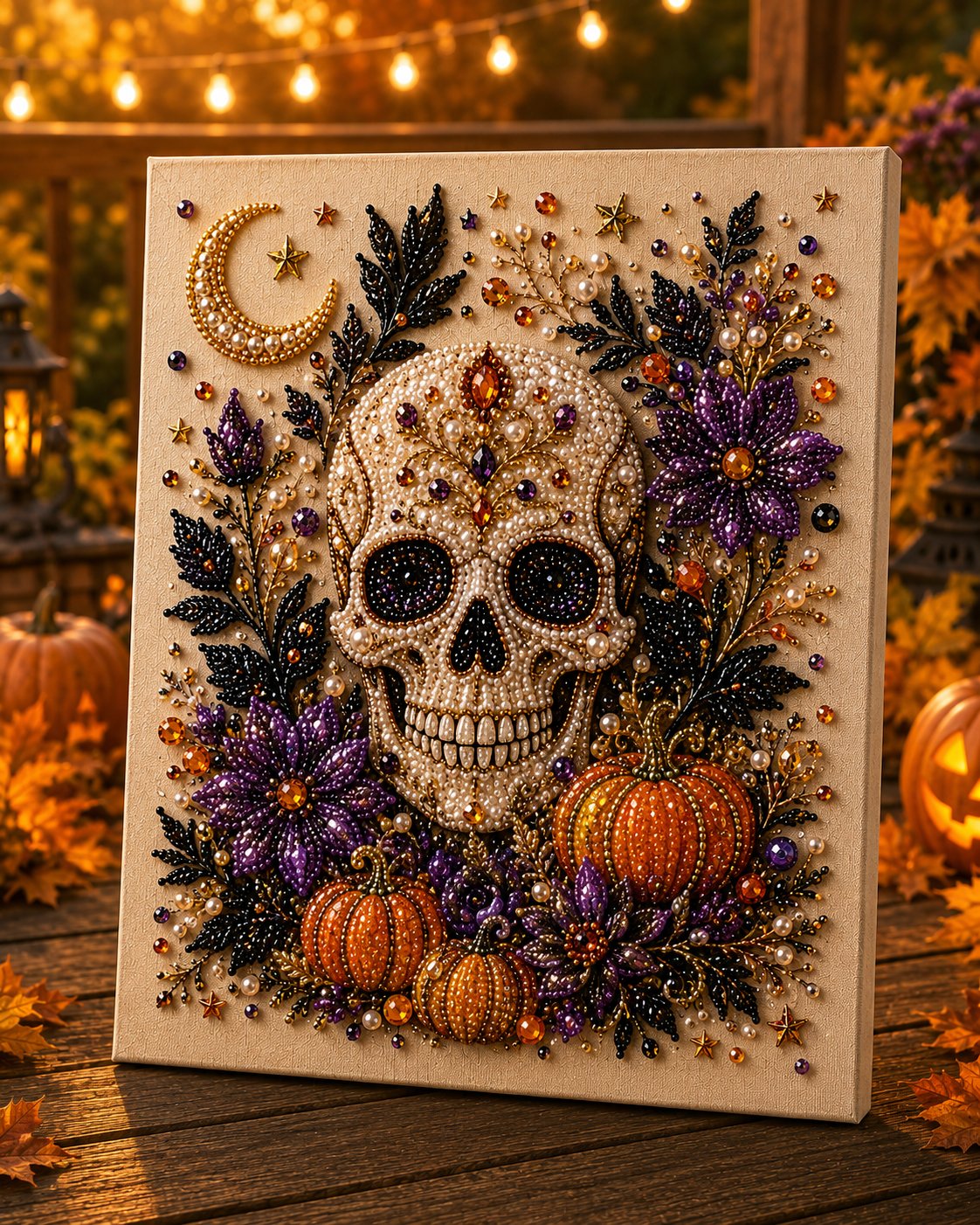 🔥 Last Day 50% OFF – 👻✨ Halloween Pearl Art DIY Kit – Turn Tiny Pearls into Spooky-Cute Magic