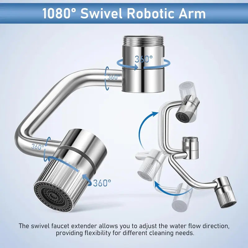 🚰 Upgrade Your Washing Routine✨ TTZZ 1440° Rotatable Faucet Aerator Extension - For Effortless, All-Angle Control!